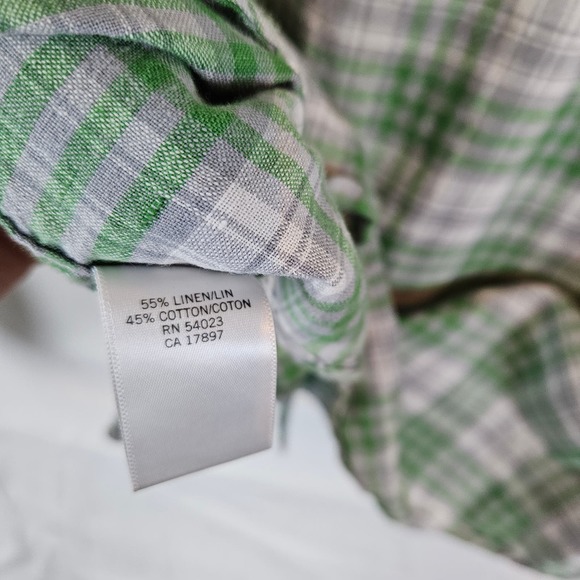 Banana Republic Men's plaid linen blend shirt, size L - Picture 5 of 5